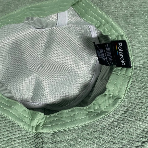 Polaroid Corduroy Bucket Hat Green Embroidered Logo CultureFly OSFM NWT - Picture 3 of 5